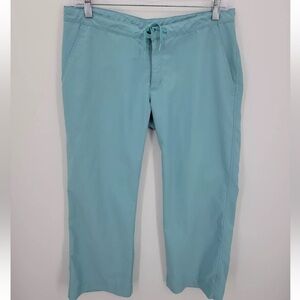 Patagonia Water Girl Pants Womens Small Aqua Blue Cropped Outdoor Casual